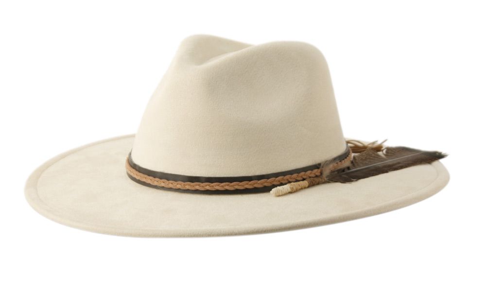 Wide Flat Brim Fedora Hat Women Suede Panama Rancher Hat  display picture 2