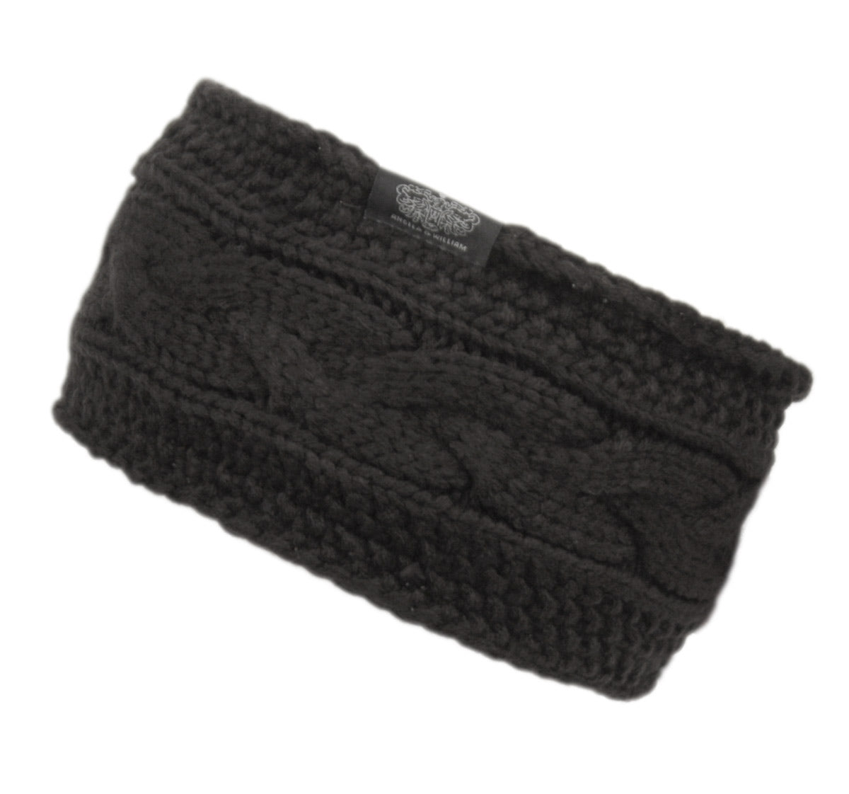 Women’s Fuzzy Lined Cable Knit Ear Warmer Winter Headband Black Acrylic Womens Soft Winter Head Warmer Cable Knit Turbine Twist Knot  main image 3