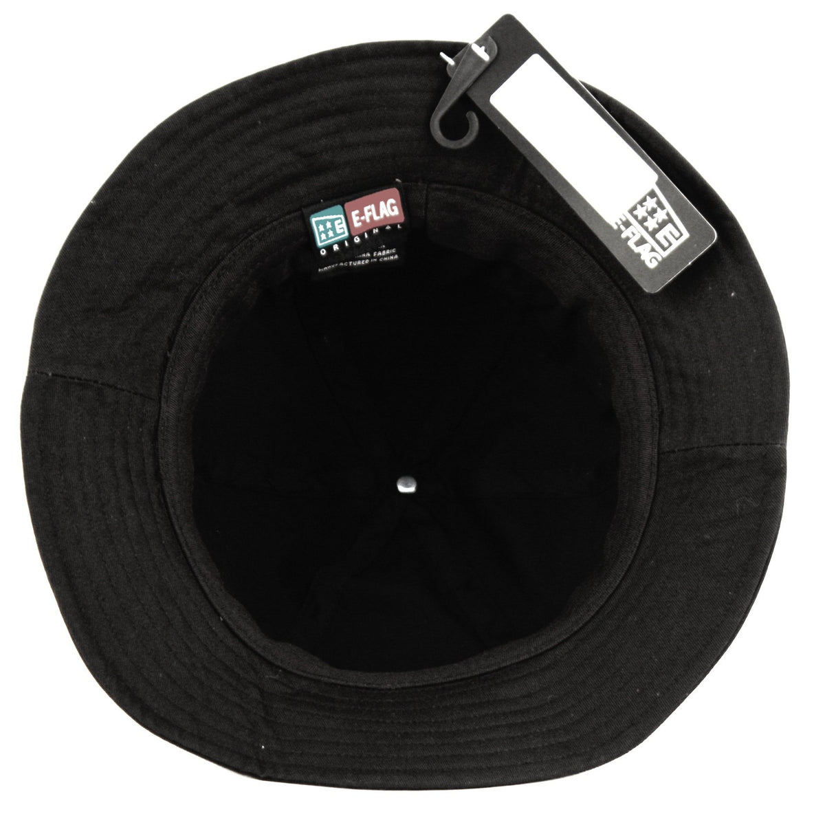 E-Flag 6 Panel Cotton Bucket Hat Black