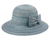 Women's Packable Poly Braid Bucket Sun Hat with Bow