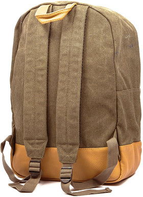 Cotton Canvas Unisex Travel Backpack with Laptop Sleeve