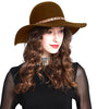 Women's Wide Brim Wool Felt Floppy Hat with Snakeskin Band