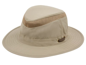 Man and Woman's Outdoor Safari Hat With Partial Mesh Crown & Chin Cord Strap