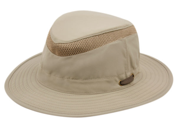 Outdoor Safari Hat With Partial Mesh Crown & Chin Cord Strap