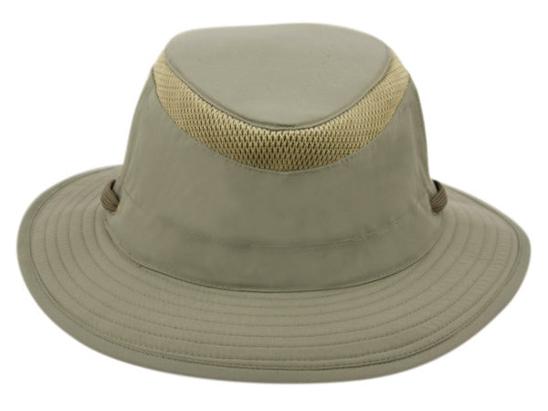 Man and Woman's Outdoor Safari Hat With Partial Mesh Crown & Chin Cord Strap