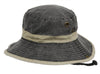 Man and Woman's Washed Cotton Bucket Sun Hat With Trim Band and Strap