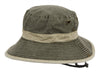 Man and Woman's Washed Cotton Bucket Sun Hat With Trim Band and Strap