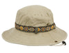 Man and Woman's Washed Cotton Bucket Sun Hat With Bohemian Styled Trim Band