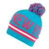 Men Women Winter Classic Stripe Knit Beanie with Pompom