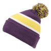 Men Women's Winter Classic Stripe Knit Beanie with Pompom