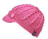 Women Elegant Rib Knitted Cabbie Skull Cap Winter Beanie Hat with Visor