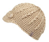 Women Elegant Rib Knitted Cabbie Skull Cap Winter Beanie Hat with Visor