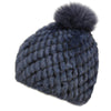 Soft Mink Beanie Hat with Rabbit Fur Pom Pom Women Winter Skull Cap