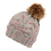 Cable Knit Beanie Hat with Pom Pom Winter Skull Cap