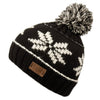 Women Snowflake Knit Beanie hat with Pom Pom Winter Skull Cap