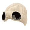 Goggle Knit Beanie Hat Winter Skull Cap for Men and Women