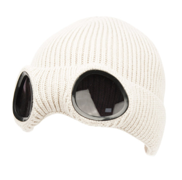 Goggle Knit Beanie Hat Winter Skull Cap for Men and Women