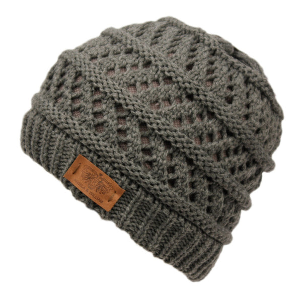 Ponytail Beanie Massy Bun Beanie Winter Hat with Hole for Ponytail