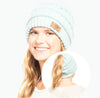 Ponytail Beanie Massy Bun Beanie Winter Hat with Hole for Ponytail