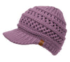 Woman Fashion Crochet Beanie with Visor Cabbie Winter Skull Cap