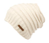 Rolled Stripe Design Winter Slouchy Beanie Hat Knit Skull Cap