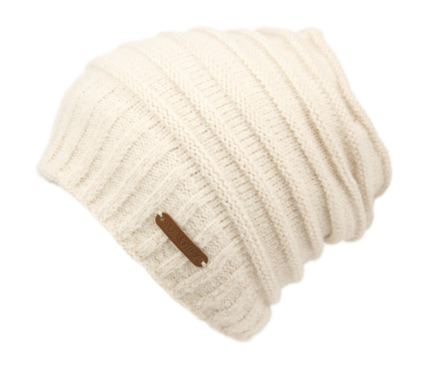 Rolled Stripe Design Winter Slouchy Beanie Hat Knit Skull Cap