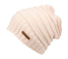 Rolled Stripe Design Winter Slouchy Beanie Hat Knit Skull Cap