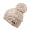 Women's Rib Knit Winter Pom Pom Beanie Hat Cuff Skull Cap