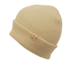 Waffle Knit Cuff Beanie Winter Hat Roll up Edge Skull Cap