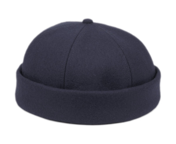 Men's Wool Blend Trawler Beanie Watch Hat Roll up Edge Skull Cap Fishman Beanie