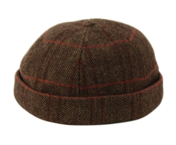 Men's Wool Blend Trawler Beanie Watch Hat Roll up Edge Skull Cap Fishman Beanie