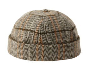 Men's Wool Blend Trawler Beanie Watch Hat Roll up Edge Skull Cap Fishman Beanie