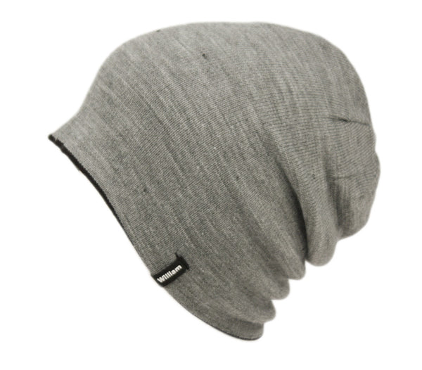 Reversible Multi-function Slouchy Beanie Hat Knit Skull Cap