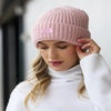 Women Warm Winter Beanie Roll up Edge Knitted Skull Cap