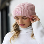 Women Warm Winter Beanie Roll up Edge Knitted Skull Cap