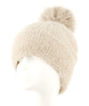 Women Pom Pom Cuffed Beanie Hat Winter Skull Cap