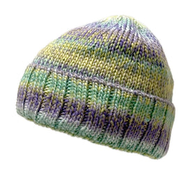 Women's Tie-Dye Roll-Up Beanies Lined Winter Hat