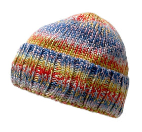 Women's Tie-Dye Roll-Up Beanies Lined Winter Hat