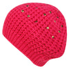 Soft Knit Crochet Beret Hat with Studs