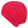 Soft Knit Crochet Beret Hat with Studs