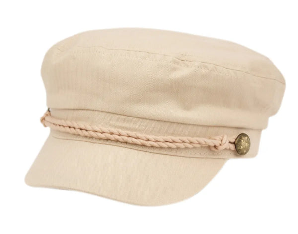 Cotton Greek Fisherman Newsboy Flat Cap Fiddle Sailor Fashion Beret Baker Conductor Visor