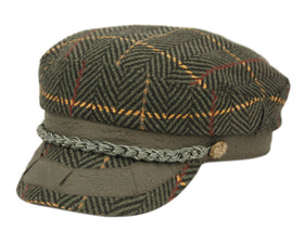 Unisex Wool Blend Fisherman Sailor Fiddler Hat Flat Cap