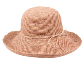 Women Crocheted Packable Raffia Beach Bucket Sun Clothe Hat