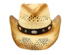 Men and Women's Straw Western Cowboy Hats with Trim Bands