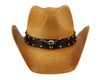 Men and Women's Bull Emblem Cowboy Hat With Trim Band and Studs