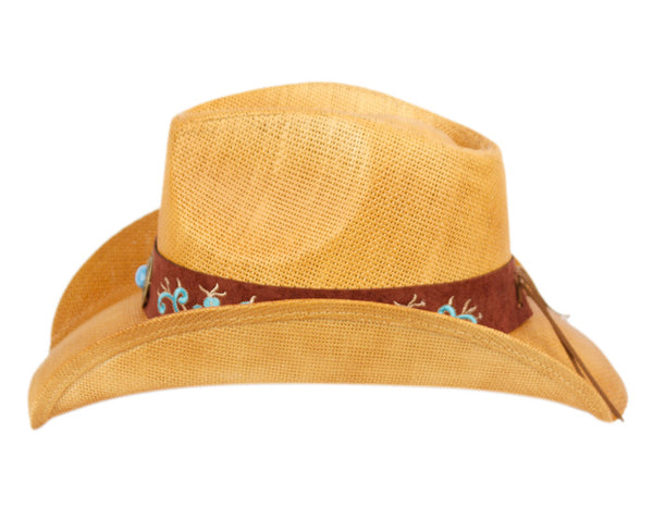 Man and  Women's Cowboy Hat With Turquoise Floral Pattern