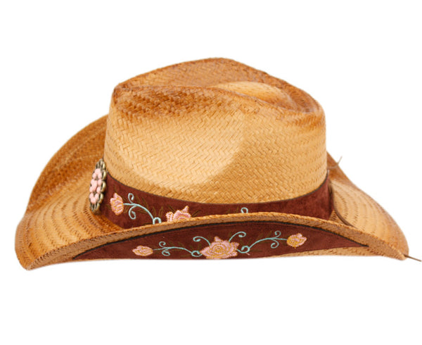 Women's Cowboy Hat With Floral Trim Band