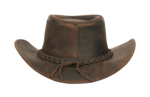 Genuine Leather Western Cowboy Hat with an Adjustable Strap