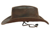 Genuine Leather Western Cowboy Hat with an Adjustable Strap