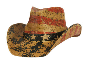 Men and Women's Vintage American Flag Cowboy Hat